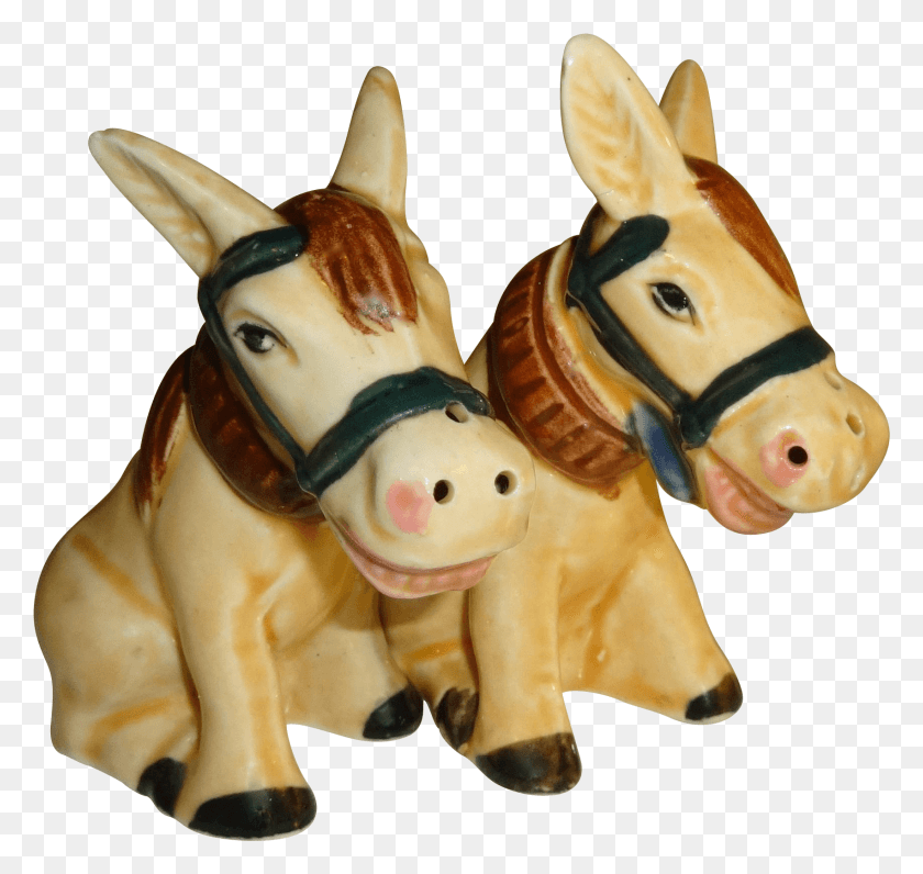 1702x1606 Vintage Sitting Donkeys Salt And Pepper Shakers Burro, Figurine, Theme Park, Amusement Park HD PNG Download