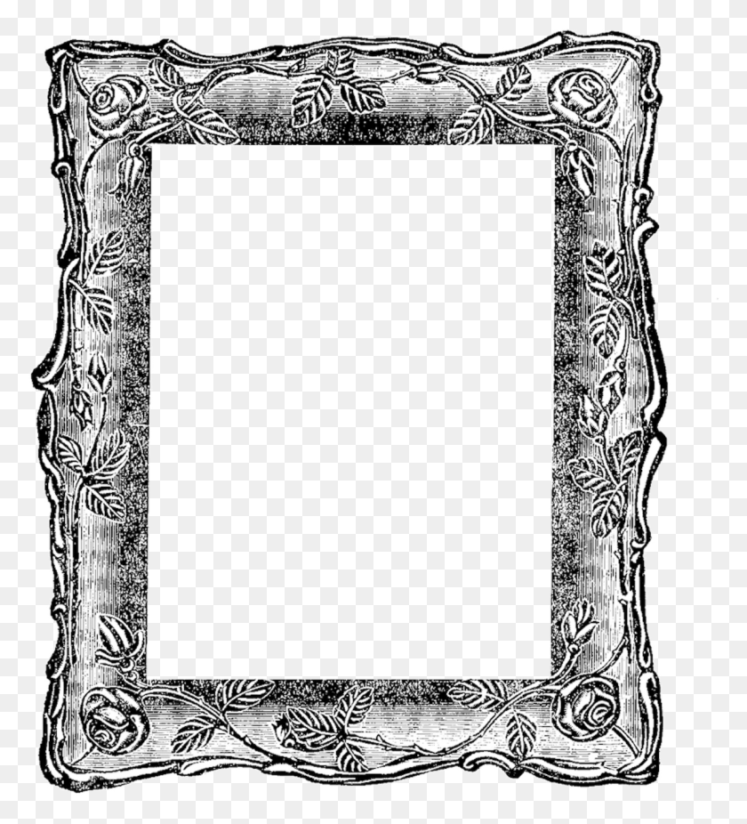 1233x1370 Vintage Square Mirror Frame Clipart Picture Frame, Rug, Face, Tabletop HD PNG Download
