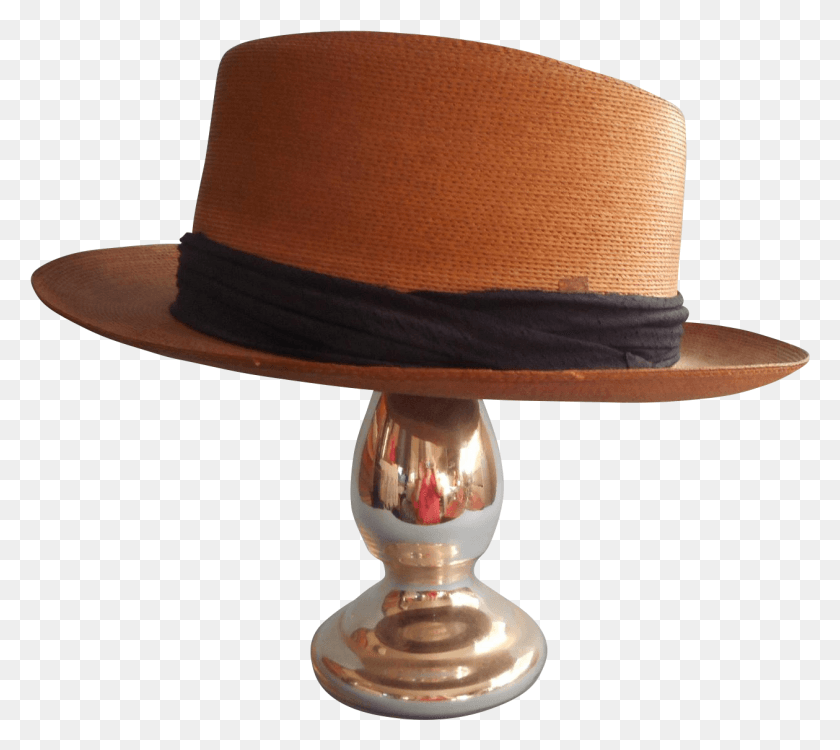 1259x1114 Vintage Stetson Medalist Straw Hat Men39s Seven Three Caramel Color, Clothing, Apparel, Lamp HD PNG Download