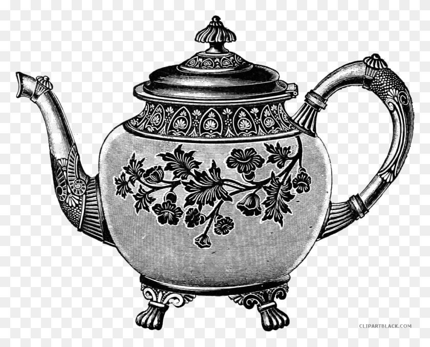 1042x825 Vintage Teapot Tools Free Black White Clipart Images Vintage Teapot Clipart, Gray, World Of Warcraft HD PNG Download