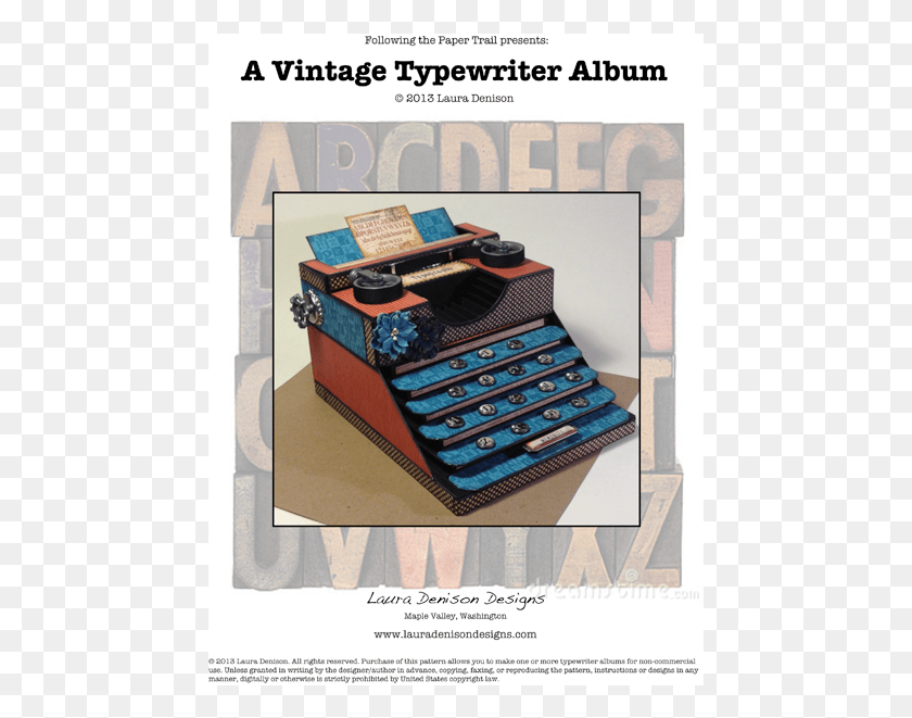 457x601 Descargar Png Máquina De Escribir Vintage Scrapbooking Máquina De Escribir 3D, Muebles, Accesorios, Accesorio Hd Png