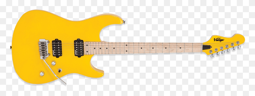 1143x377 Vintage V6m24 Daytona Yellow Yellow Electric Guitar Vintage, Guitar, Leisure Activities, Musical Instrument HD PNG Download
