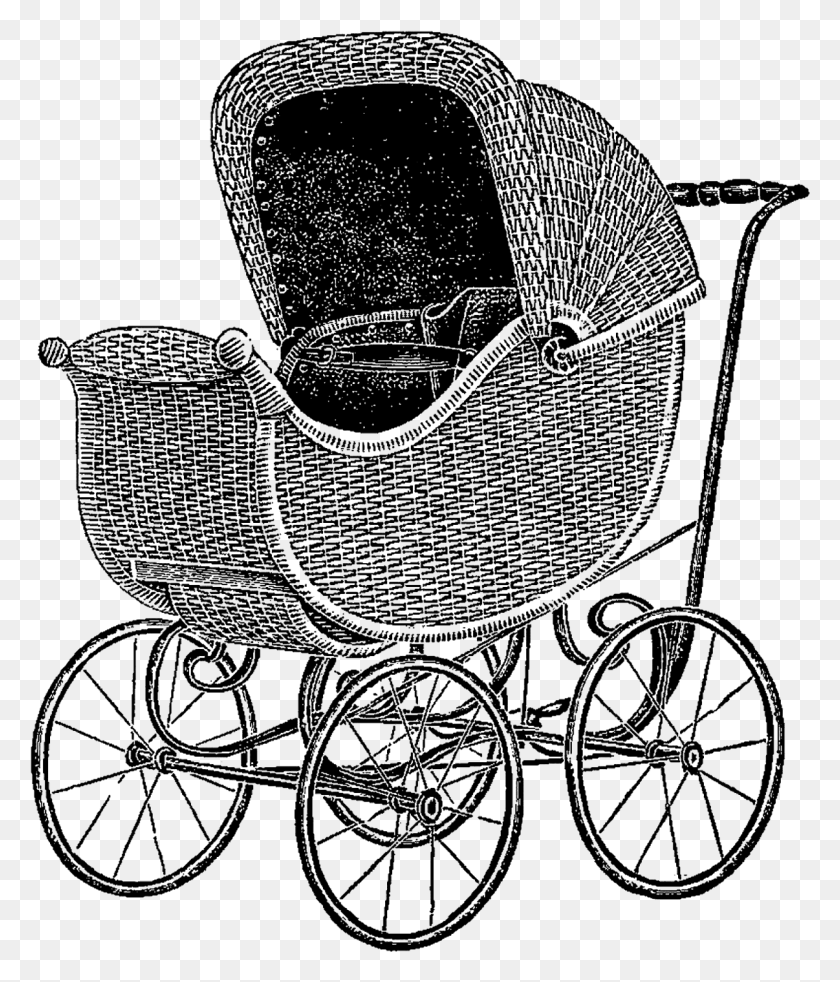 1206x1427 Vintage Wicker Baby Carriage Baby Transport, Poster, Advertisement HD PNG Download