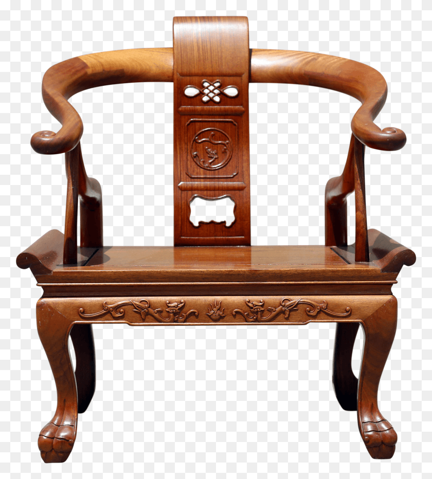 2974x3328 Vintage Wood Horseshoe Chair With Dragons On Chairish Chair HD PNG Download
