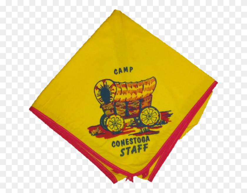 645x595 Vintage Yellow No Bsa Staff Neckerchief Large Wagon Paper, Text, Napkin, Toy HD PNG Download