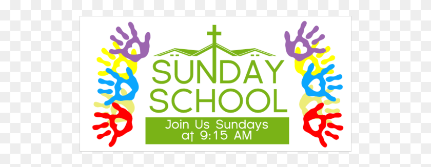 531x266 Vinyl Banner For Sunday School With Children39s Handprints Graphic Design, Text, Architecture, Building HD PNG Download