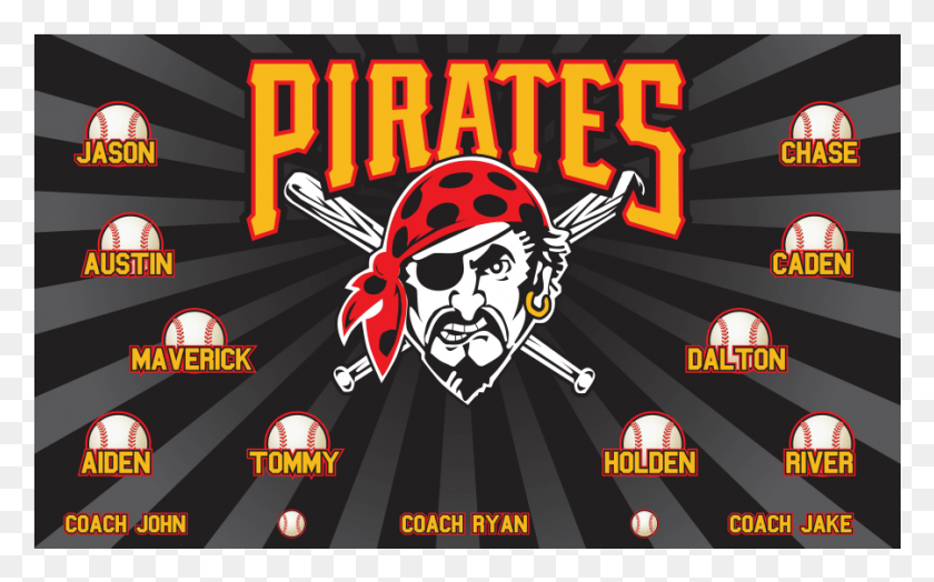 901x537 Vinyl Banner Pirates Pirates Baseball Little League Banners, Person, Human, Poster HD PNG Download