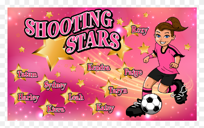 901x541 Vinyl Banner Shooting Stars Kick Up A Soccer Ball, Ball, Soccer, Football HD PNG Download