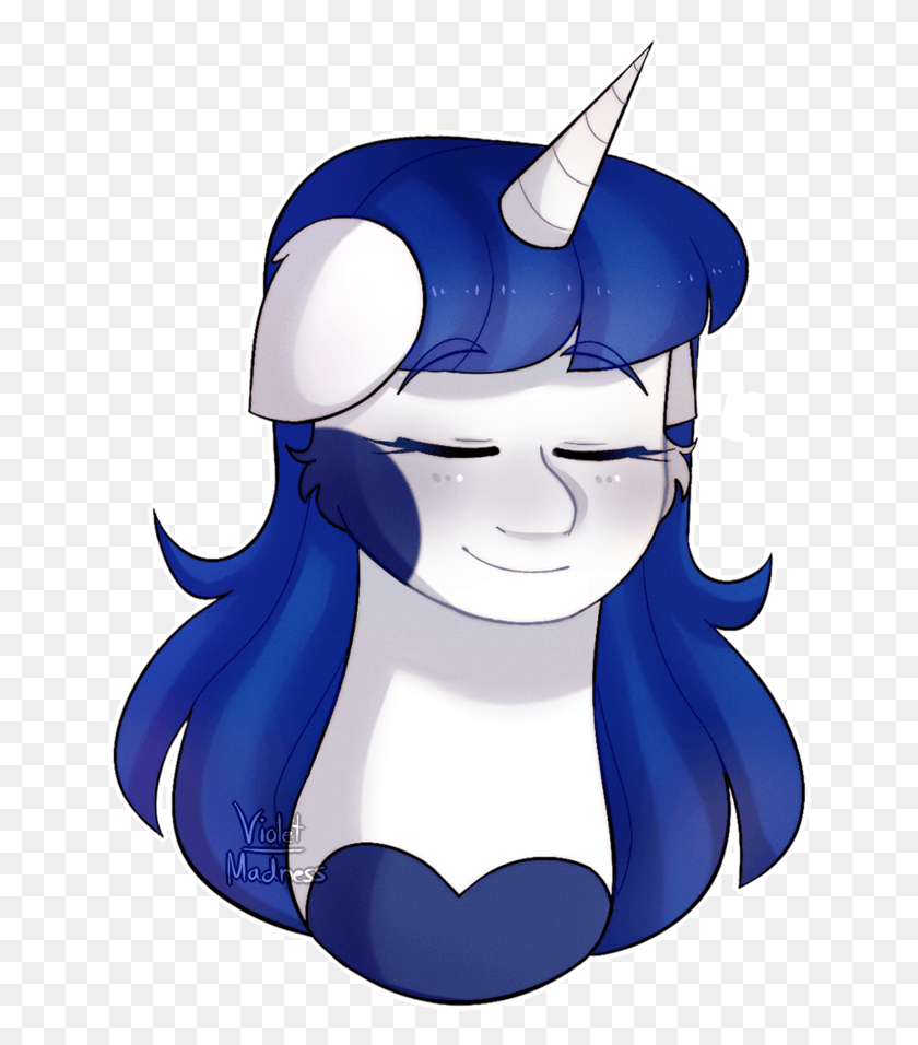 646x896 Violet Madness Blue Mane Blushing Bust Closed Eye Cartoon, Clothing, Apparel, Graphics HD PNG Download