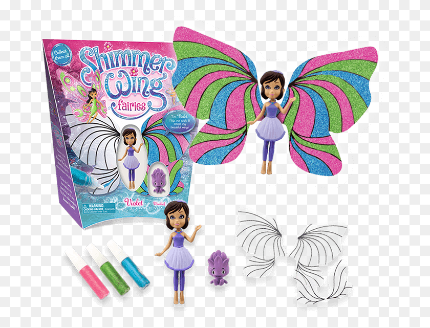 677x581 Violet Pack Shimmer Wing Fairies, Person, Human, Toy HD PNG Download