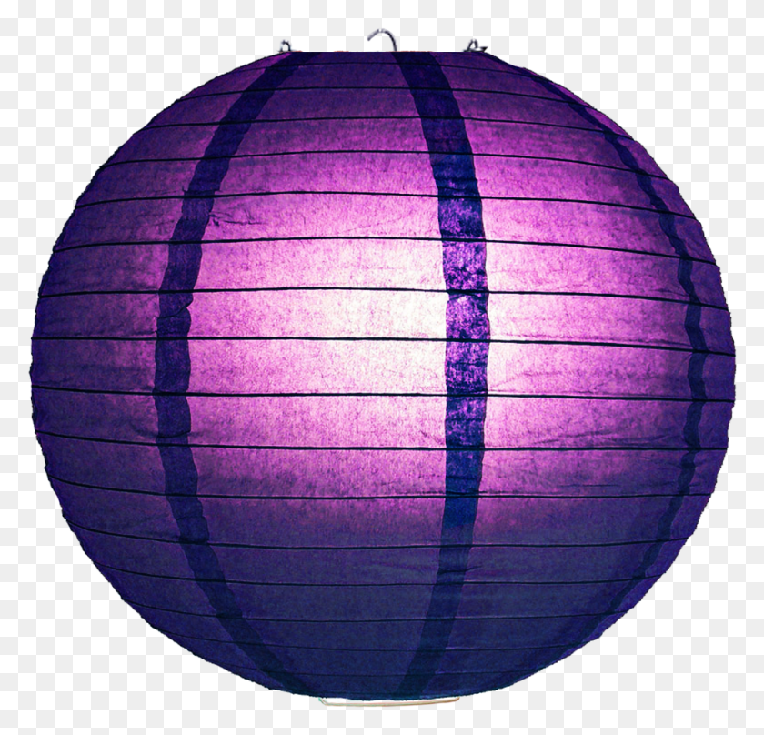 980x940 Violet Ribbed Paper Lanterns Sphere, Balloon, Ball, Lamp HD PNG Download