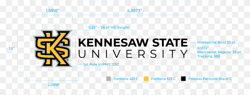 2792x934 Vip Logos Marks And Seal Kennesaw State University Logo, Text, Number, Symbol HD PNG Download