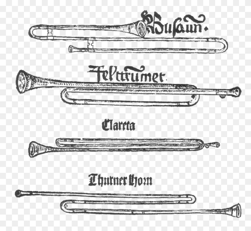 825x757 Virdung 1511 Musica Getutscht Medieval Instruments With Names, Musical Instrument, Leisure Activities, Flute HD PNG Download