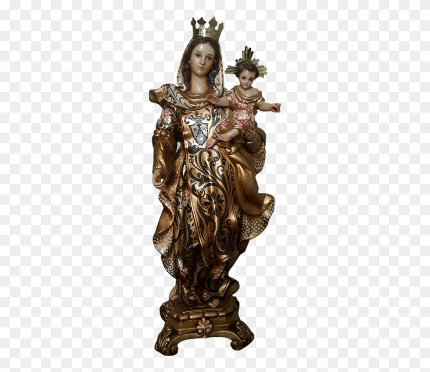 263x667 Virgen Del Carmen Barroca Statue, Figurine, Bronze, Person HD PNG Download