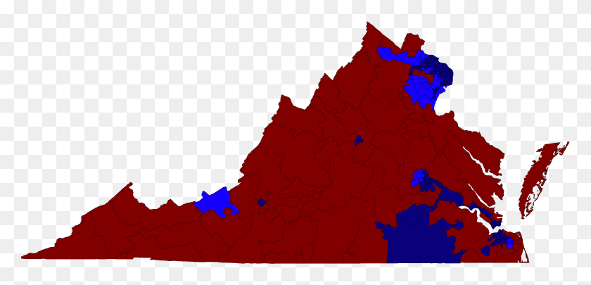 3061x1355 Virginia House Of Delegates Election Results Map 2017 Virginia Election Results 2018 Map, Mountain, Outdoors, Nature HD PNG Download