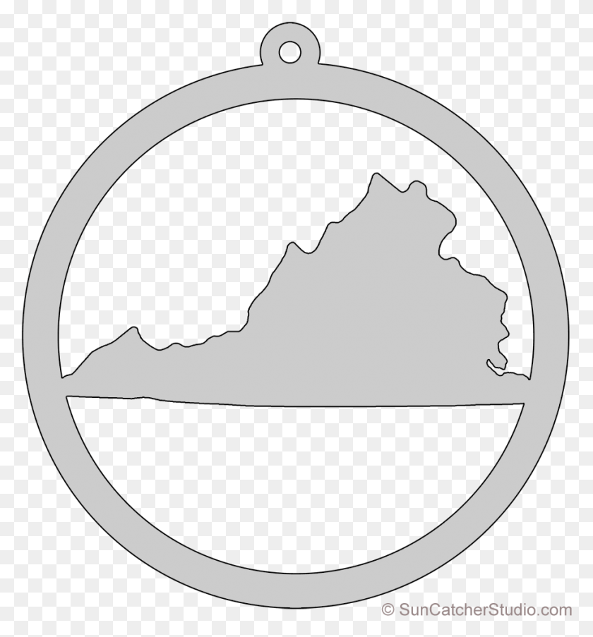 908x982 Virginia Map Circle Free Scroll Saw Pattern Shape State Circle, Stencil HD PNG Download