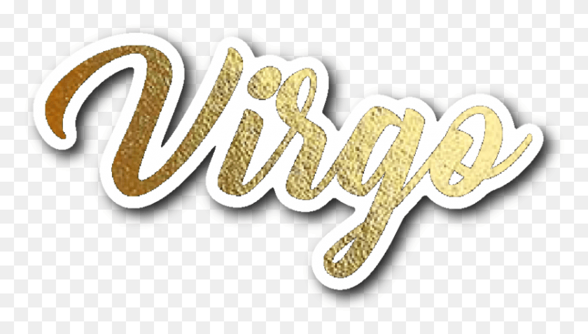 834x447 Virgo Gold Lettering Vinyl Sticker Calligraphy, Rope HD PNG Download