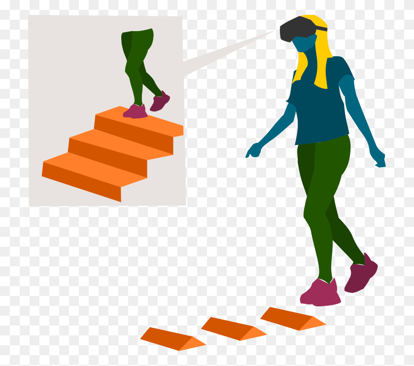 726x682 Виртуальная Реальность По Лестнице Для Реабилитационной Иллюстрации, Человек, Человек, Одежда, Hd Png Скачать