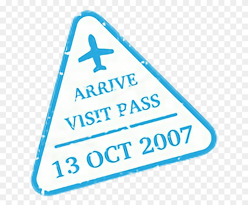 636x636 Visa Visastamp Stamp Passport Arrival Airport Sign, Symbol, Triangle, Text HD PNG Download