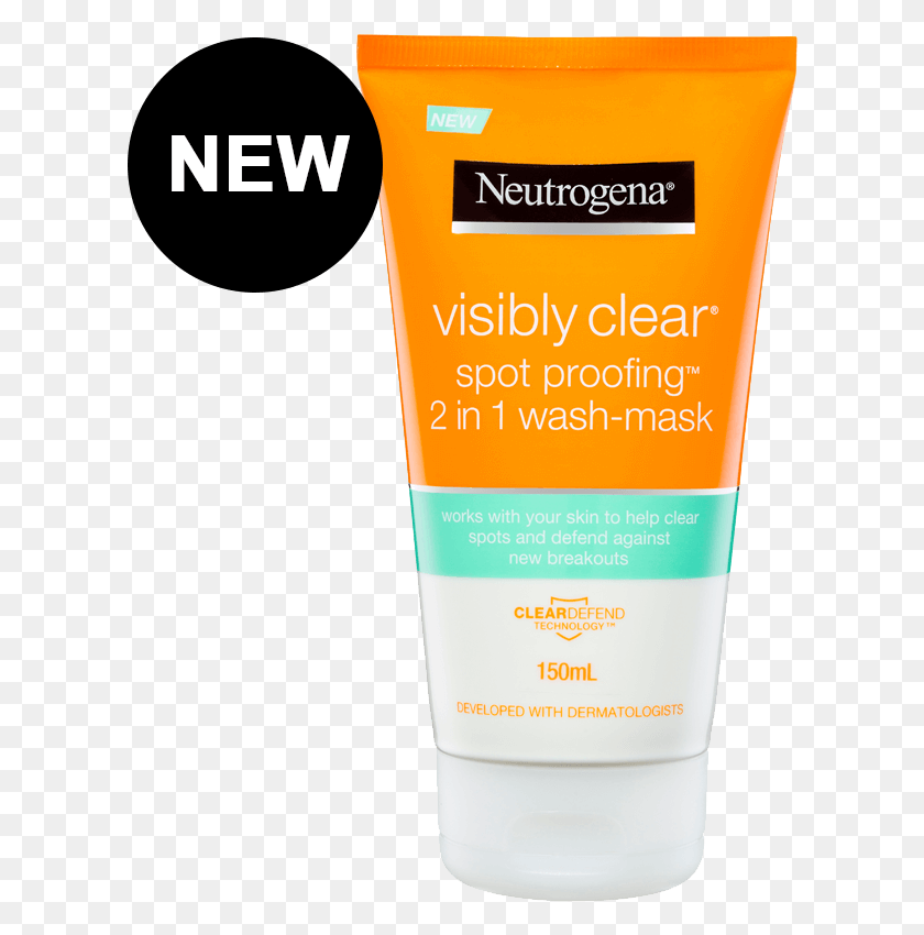 610x790 Visibly Clear Spot Proofing Wash Mask New Neutrogena, Sunscreen, Cosmetics, Bottle HD PNG Download