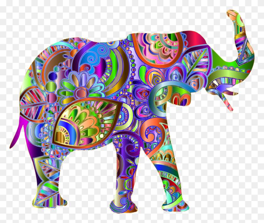 899x750 Иллюстрация Слонов И Мамонтов Индийский Слон, Узор, Каракули Png Скачать