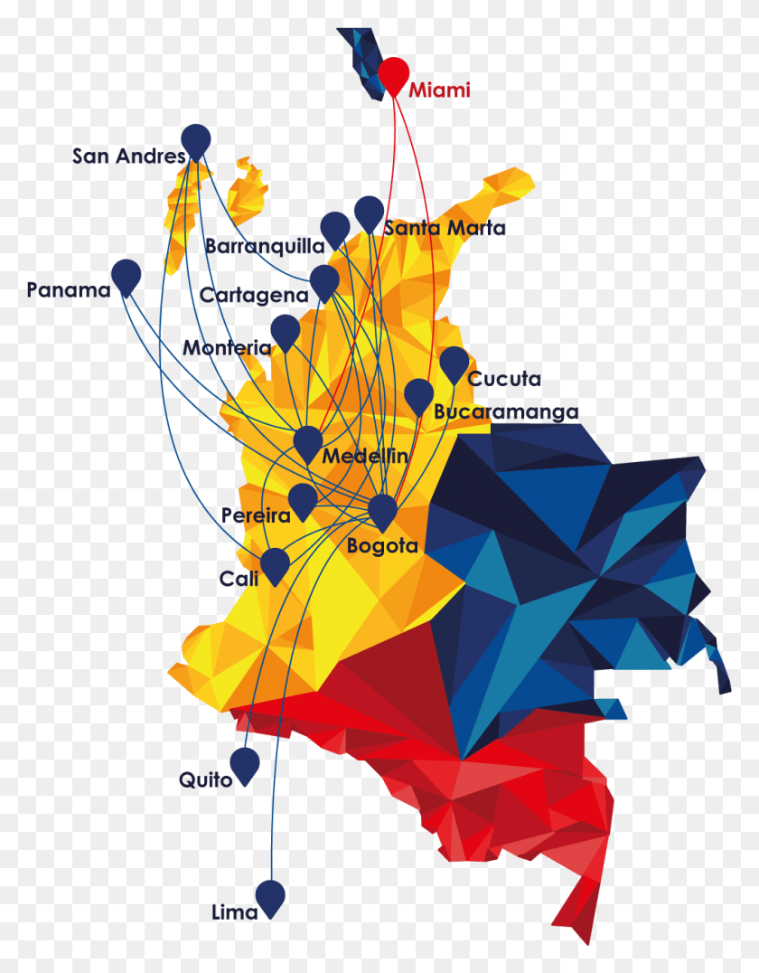 1011x1318 Вива Колумбия Маршрутная Карта Карта Колумбии, Графика, Участок Hd Png Скачать
