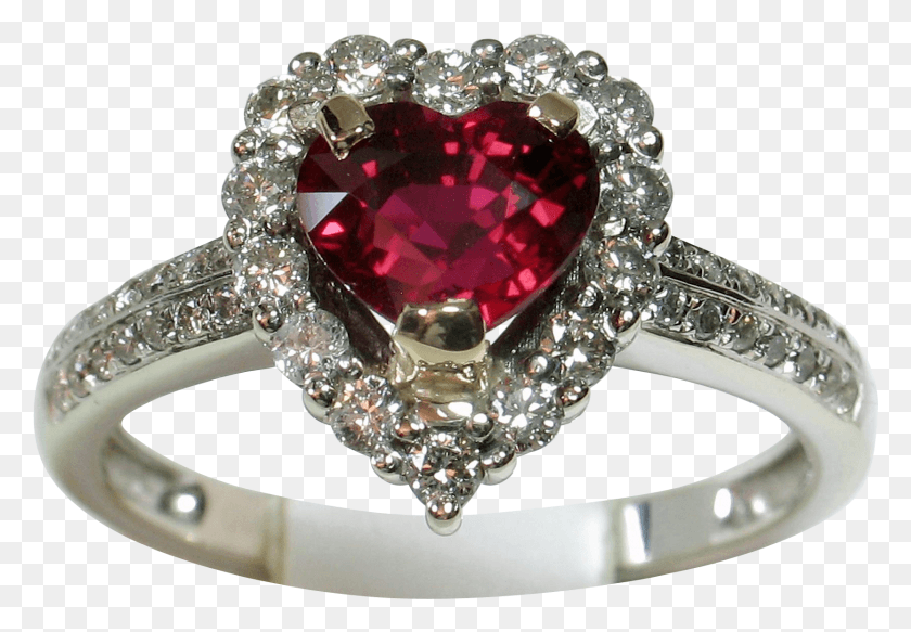 1665x1118 Vivid Rare Heart Shaped Certified 39unheated Ruby39 Below Diamond Heart Ring, Jewelry, Accessories, Accessory HD PNG Download