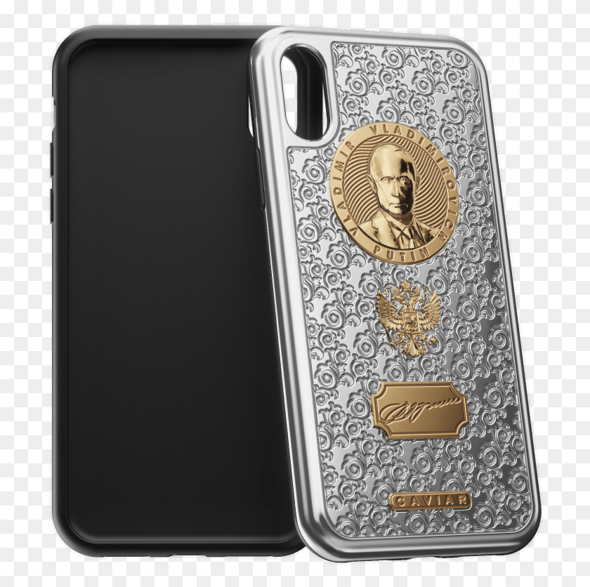 710x776 Vladimir Putin Iphone X Golden Case By Caviar Caviar Case, Mobile Phone, Phone, Electronics HD PNG Download