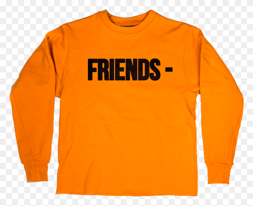 1099x879 Vlone Friends Orange Crewneck Orange Vlone Friends Crewneck, Sleeve, Clothing, Apparel HD PNG Download