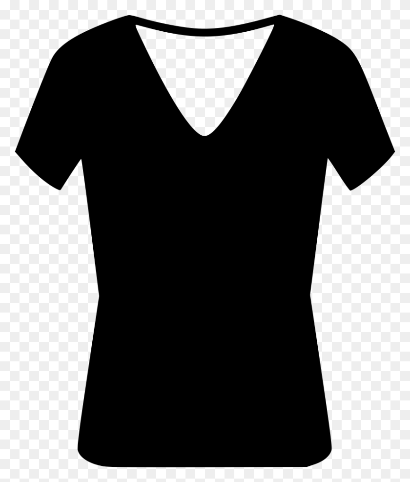824x980 Vneck T Shirt Svg Icon Free Blouse, Clothing, Apparel HD PNG Download