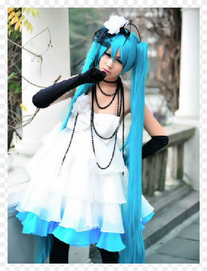 1128x1501 Vocaloid Miku Dress Japan Anime Cosplay Costume Cosplay, Clothing, Apparel, Person HD PNG Download