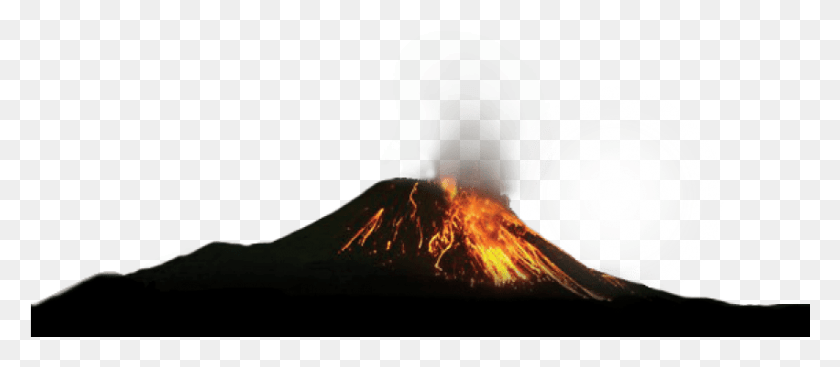 851x335 Volcano, Mountain, Outdoors, Nature HD PNG Download