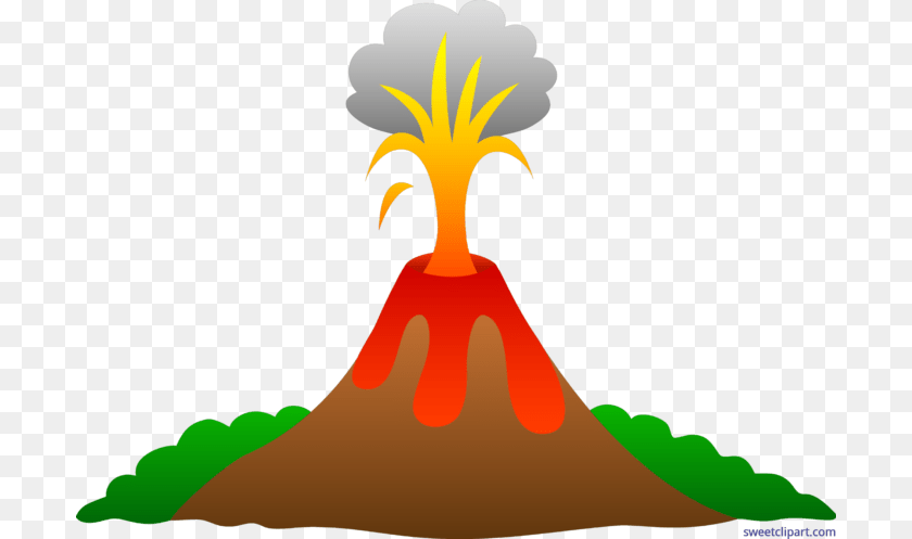 Volcano Clip Art, Eruption, Mountain, Nature, Outdoors Clipart PNG