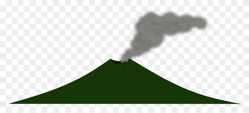 2400x989 Volcano Clipart Smoke Pencil And In Color Volcano Volcano Eruption Gif, Nature, Outdoors, Sand HD PNG Download