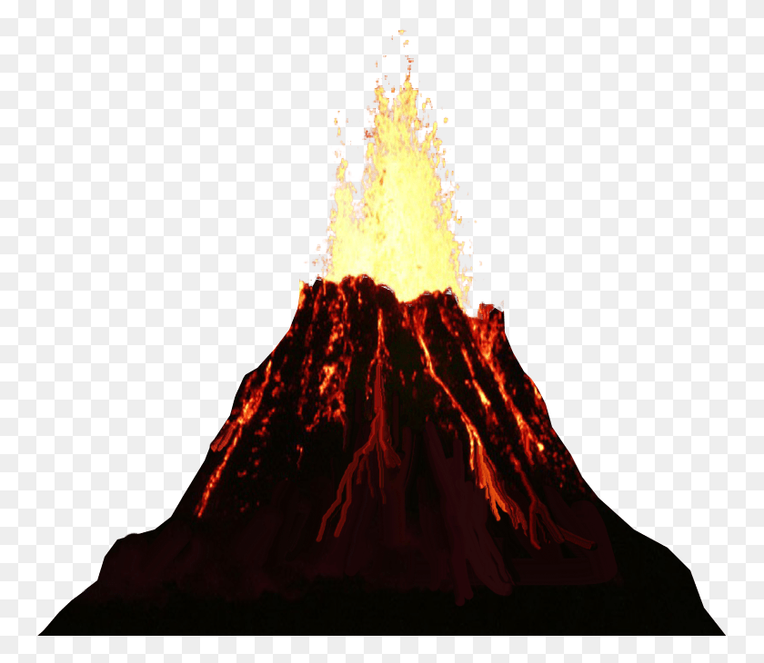 759x670 Volcano Erupting No Background Transparent Image Transparent Volcano, Mountain, Outdoors, Nature HD PNG Download