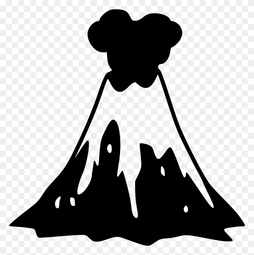 980x988 Volcano Svg Icon Free 548299 Face Silhouette Volcano Symbol, Stencil, Leisure Activities HD PNG Download
