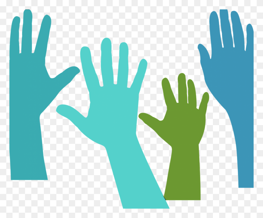 1150x940 Volunteer Black And White Raising Hands Clipart, Hand, Clothing, Apparel HD PNG Download