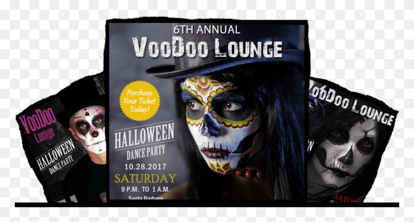 1360x680 Voodoo Lounge 6th Annual Halloween Dance Party Masque, Magazine, Person, Human HD PNG Download