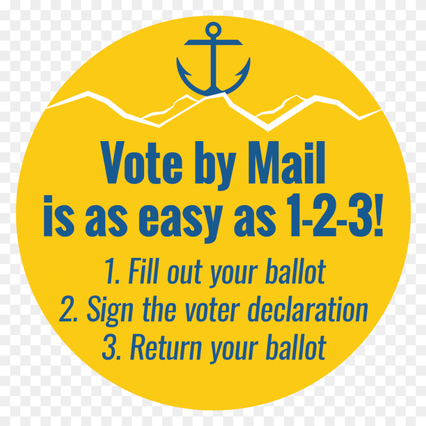 952x952 Vote By Mail Is As Easy As 1 2 3 Logo Vote By Mail Anchorage, Text, Outdoors, Paper HD PNG Download
