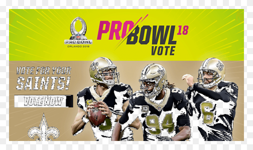 824x464 Vote Saints Players Into The Pro Bowl Until Thursday Kick American Football, Helmet, Clothing, Apparel HD PNG Download