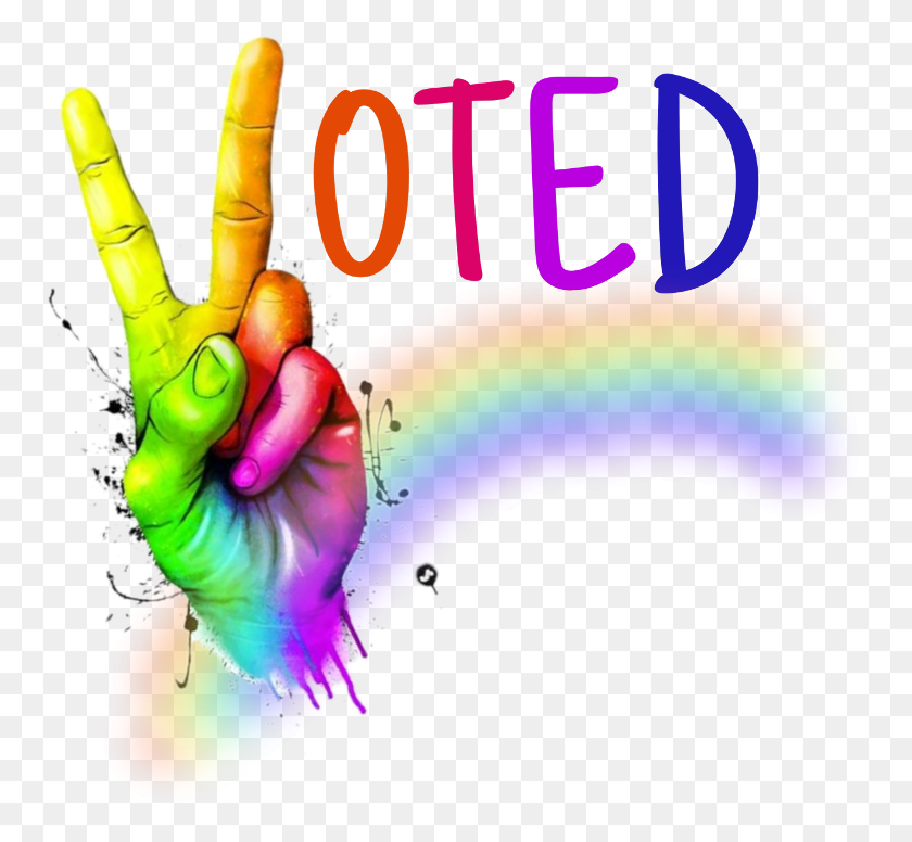 757x716 Voted Vote Votingstickers Comments Slogan Sticker Graphic Design, Graphics, Person HD PNG Download