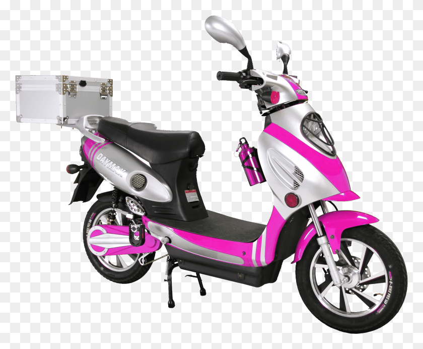 2663x2161 Вояджер Pink Electric Scooter Pedal Assisted, Мотоцикл, Транспортное Средство, Транспорт Hd Png Скачать
