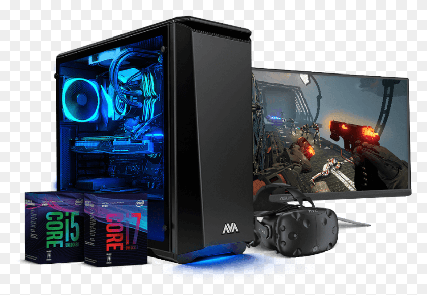 877x587 Vr Gaming Pc Electronics, Computer, Pc, Person HD PNG Download