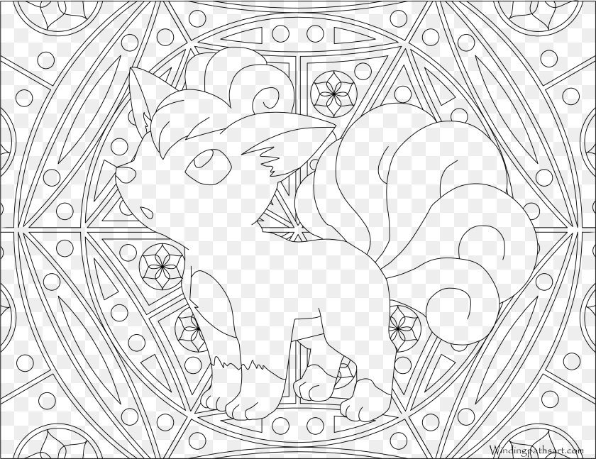 3045x2347 Vulpix Pokemon Coloring Pages, Gray Sticker PNG