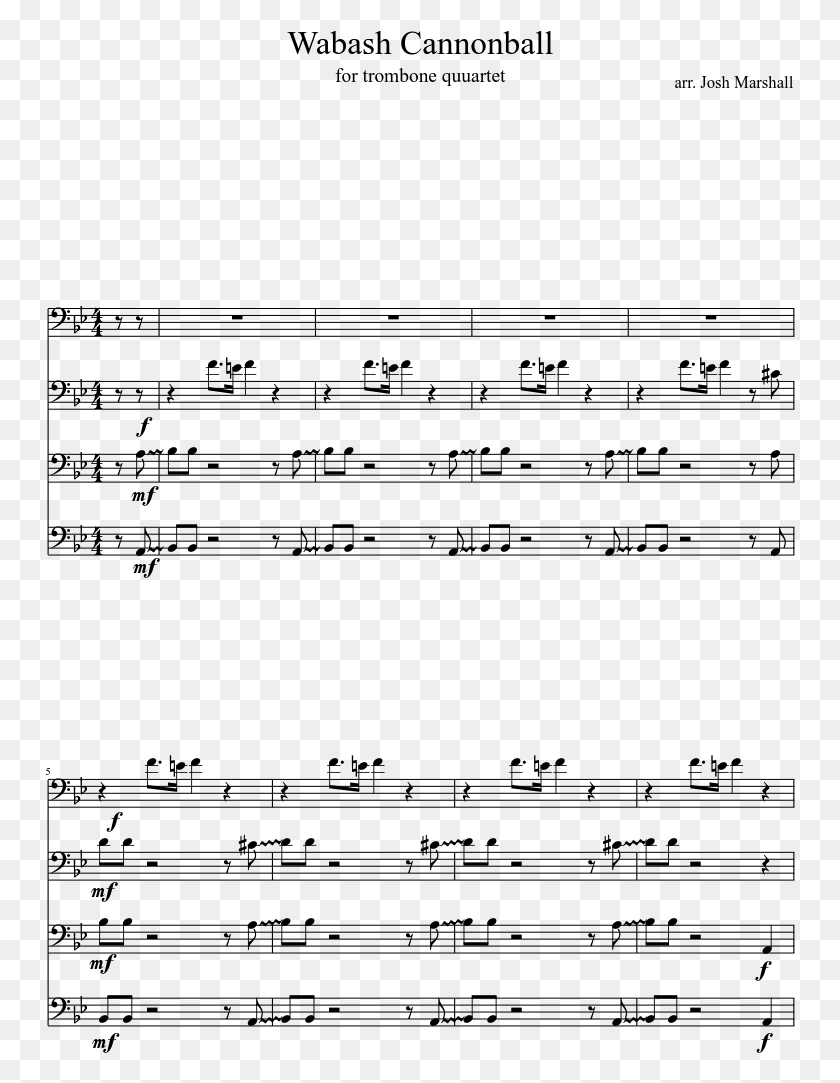 751x1023 Wabash Cannonball Sheet Music Composed By Arr Sheet Music, Gray, World Of Warcraft HD PNG Download