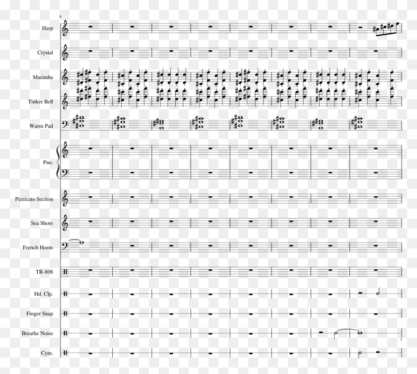 1159x1031 Wading Sheet Music Composed By Dot Da Genius 3 Of 27 Sheet Music, Gray, World Of Warcraft HD PNG Download