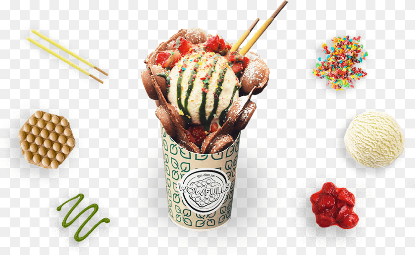Waffles, Cream, Dessert, Food, Ice Cream PNG