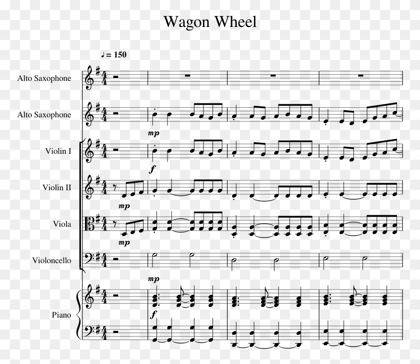 773x669 Wagon Wheel Sheet Music 1 Of 11 Pages Wagon Wheel Tenor Sax, Gray, World Of Warcraft HD PNG Download