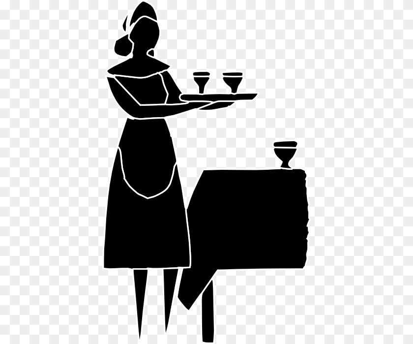 425x699 Waiter Clipart Image, Adult, Female, Person, Woman PNG