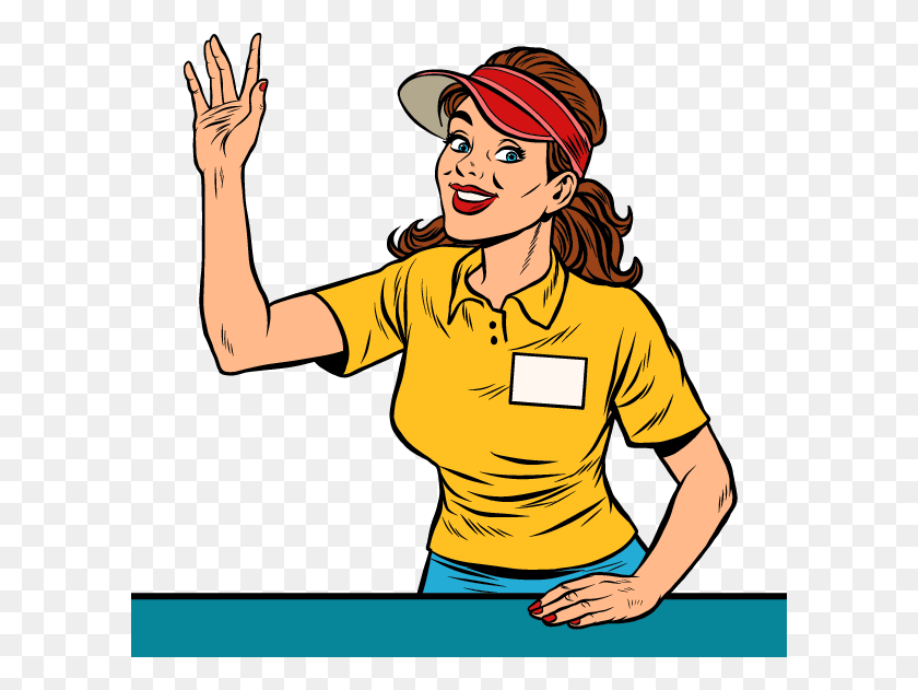 600x571 Waitress Clipart Cafe Cartoon, Person, Human, Arm HD PNG Download